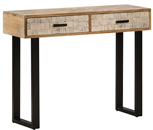 INLIFE Table Console 100x30x75 cm Bois de manguier Massif
