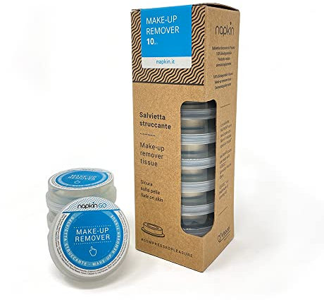 Napkin Compressed Makeup Remover Cleansing Wipes – Biodegradable, Moisturising & Hydrating – Dermatologically Tested, Hypoallergenic & Portable, Perfect for Travel, Everyday Use & On the Go, 10 Wipes