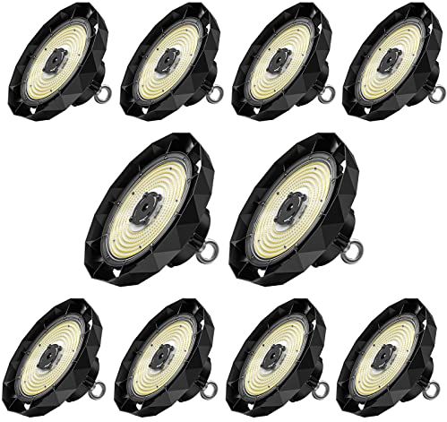 Anten LED Hallenstrahler 200W | Industrielampe 34000LM | LED Strahler UFO Highbay 6000K, Werkstattlampe 120°Abstrahlwinkel, IP65 Hallenbeleuchtung Gewerbliche Lager Werkstatt Garage - 10pcs