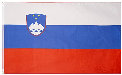 MUWO Flagge Nations Together 90 x 150 cm Nationalmanschaften, doppelseitige Gartenflagge, wetterfeste Fanflagge, Fußballflagge Polyester Länderfagge Deutschland mit Ösen (Slowenien)
