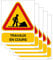 AUA SIGNALETIQUE -Lot de 5 Panneaux De Chantier AKILUX 5mm - AK14 - Travaux en Cours - 600x800 mm