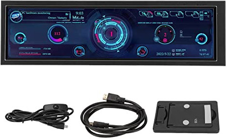 Yosoo Health Gear 8.8 Inch IPS Mini Screen, AIDA64 PC Sensor Panel Display CPU GPU RAM SSD Data Temperature Monitor Computer Temp Monitor for RPi, for Linux, and for