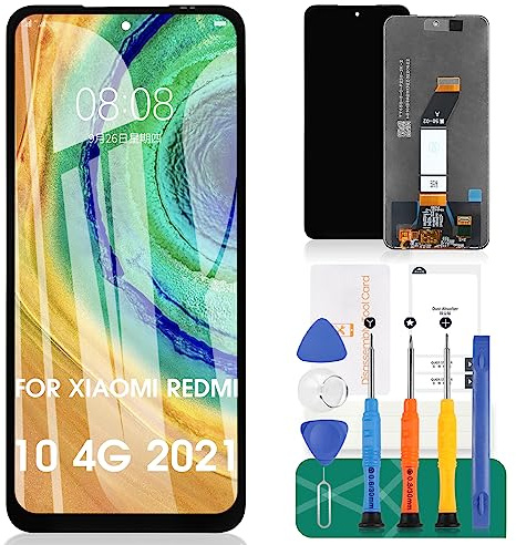 Repuesto de Pantalla para Xiaomi Redmi 10 4G 2021 para Redmi 10 Prime Pantalla LCD para Redmi 10 5G 2022 Pantalla táctil 21061119AG Kit de Piezas de reparación de Montaje digitalizador (Negro)