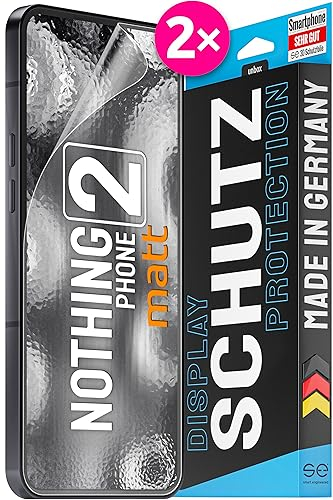 2x se® 3D SCHUTZFOLIE Entspiegelt für Nothing Phone (2),Anti-Staub, 100% Fingerabdruck & FaceID kompatibel, einfache blasenfreie Installation, Ultra-Klar, Stoß-Kratzfest, aus Deutschland