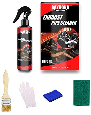 Hiessgozy 120 ml Kit de nettoyage de tuyau d'échappement de voiture antirouille multi-usages Spray d'entretien de voiture métal dérouillage tuyau moto nettoyage