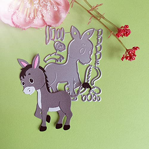 Metall-Stanzformen, 5,4 x 7,0 cm, schöne Tier-Esel-Stanzformen für englische Buchstaben, Reliefs, Bastelarbeiten, Briefmarken, Fotoalbum, Basteln