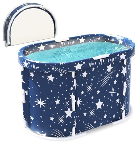 Simpfert Tragbare Badewanne, Faltbare Freistehende Badewanne für Erwachsene und Kinder, Therapiewanne für Duschkabine Badezimmer Zusammenklappbar Japanisches Einweichen Hot SPA, Eisbadewanne,