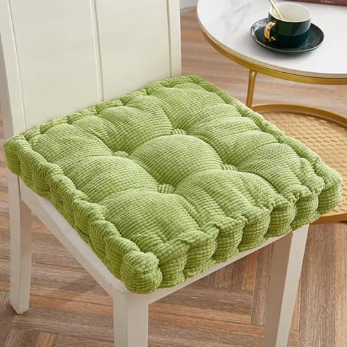 Sitzkissen Outdoor, 2er Set Stuhlkissen 50x50cm, Dicke Bodenkissen, Sitzpolster Outdoor für Bank und Gartenstuhl(Quadrat,Grün,50 x 50 cm)