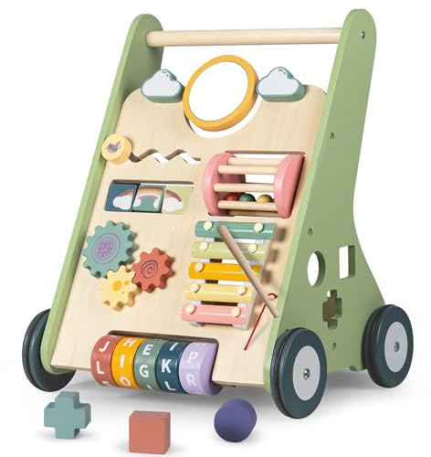 Bautia Wooden Baby Walker, Montessori Push Walker for Babies 10-12 Months