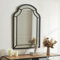 [en.casa] Espejo de Pared en Forma de Ventana Islámica Elegante Espejo Baño Salón Decoración Mural con Ganchos de Suspensión Sin Distorsiones Marco MDF 90x60 cm - Negro