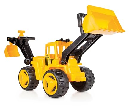 Lemodo Sandkasten Bagger Spielzeug ab 3 Jahre, Sandspielzeug mit 2 beweglichen Baggerschaufeln, realistisches Baustellenfahrzeug als Kinderspielzeug, Spielzeugbagger für drinnen und draußen