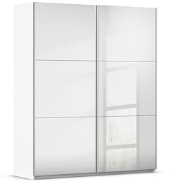 Rauch Möbel Reflect, Schwebetürenschrank, Farbe Weiß, Breite 175 cm | Kleiderschrank mit Schwebetüren, Schiebetüren, 2-türig, mit Spiegel, für Schlafzimmer, Jugendzimmer, Homeoffice, Garderobe