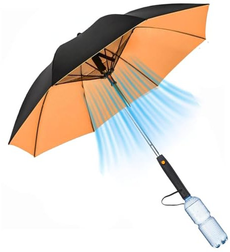 Parapluie 3 En 1 Avec Ventilateur, parapluie 3 en 1 avec ventilateur et brumisateur, protection UV, pare-soleil portable rechargeable, Parasol Brumisateur pour l'isolation thermique,le refroidissement