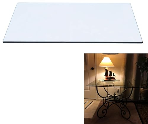 SXKJQER Tischplatte Aus Gehärtetem Glas Tisch Glasplatte Rechteckig, Glasplatte Tisch Glas 8mm Nach Maß Klar, Verwendung Als Ersatztischplatte Oder Als Eigenständiger Tisch(70x50cm)