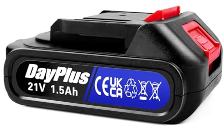 DayPlus Elektrischer Unkrautstecher, 21V 1500mAh Akkus Unkrautmäher, wiederaufladbarer Freischneider, kabelloser Rasentrimmer, handgeführter Rasenmäher mit Akkus & Schnellladegerät (Nur Akku * 1)