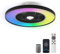 BKZO moderne RGB-LED-Deckenleuchte mit Ventilator Ø 60cm, RGB Deckenventilator mit Lampe, Stufenlos Lüftungsgeschwindigkeiten, mühelose Lichtdimmung, 3000-5500 K, Schwarz, 60CM