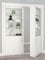 Quick.Simple.Easy SEQ - Porta a spinta in legno, stile contemporaneo, con libreria nascosta, libreria bianca con ante, ripiani regolabili, 1 armadietto