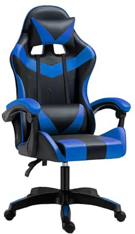 Mi Ko Mi Ka Silla Gaming para Escritorio, Oficina y Juegos Online Giratoria. Silla Cómoda de Altura Ajustable para Gaming ergonómica, de Piel sintética (SILLA-GAMING-813-AZUL)
