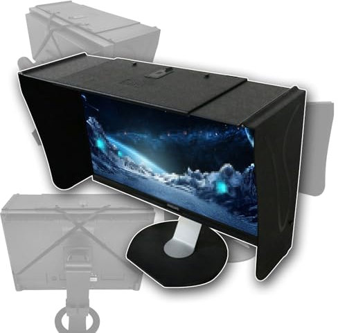 OZTYSGXM Video-Monitorhaube, multifunktionaler Monitor-Sonnenschutz, verstellbarer Bildschirm, Sonnenblende, Monitor-Sonnenschutz, Anti-Peep für alle Marken, universeller Sonnenschutz, Schwarz