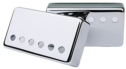 Guyker Humbucker PC001 Cache de micro (espacement des pôles 52 mm/50 mm) en cupronickel pour guitare électrique de style Les Paul LP (PC001, Chrome)