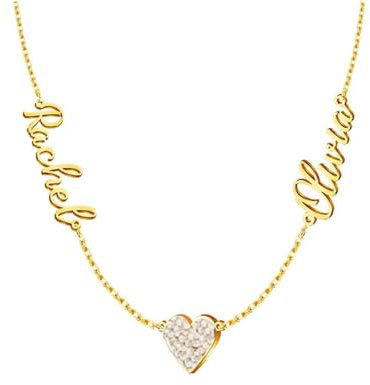 ZGY Collier avec Nom Personnalisé, Ras du Cou avec Plaque Signalétique Plaquée Or 18 Carats, pour Maman ou Fille, Cadeau de Fête des Mères, Unisex