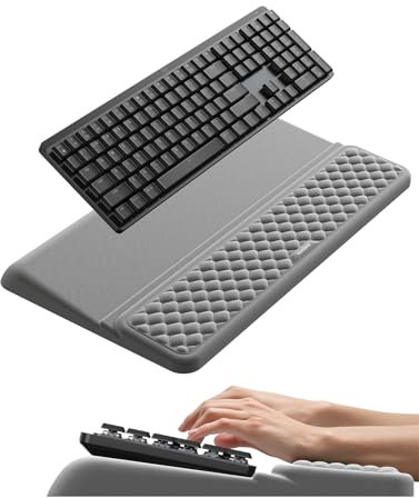 VAYDEER Ergonomie-Set mit Tastatur-Handauflage, Handgelenkauflage und Mauspad – Memory-Schaum, Rutschfest, 3-teilig, ideal für Büro und Home Office, Grau