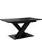 MEBLINI Esstisch Ausziehbar - Esszimmertisch Modern - Küchentisch - Säulentisch - Ausziehtisch - Dining Table - Esszimmertische - 140-180x80x75cm - Bronx - Schwarz Marmor/Schwarz Matt