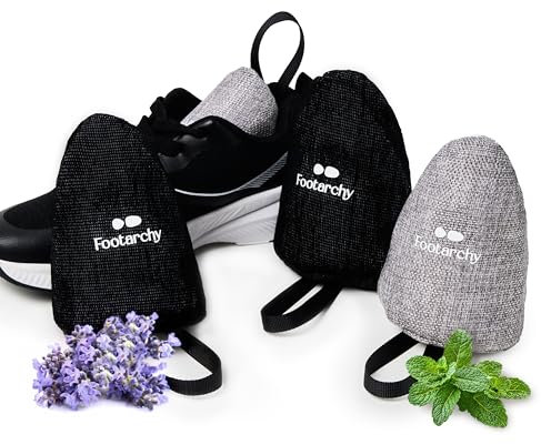 Absorbe Olores para Zapatos Pack Lavanda y Menta (2 Pares) – Desodorante Reutilizable de Carbón Activado 12 Meses Antihumedad para Todo tipo de Calzado
