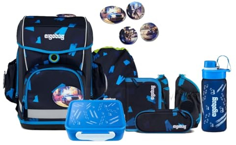 ergobag Cubo Light Schulranzen Set 8tlg. inkl. Lunchset und Seitentaschen (VerfolgBärjagd)