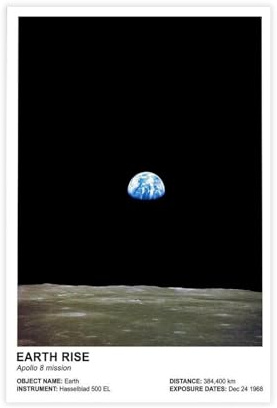 QGVBGF Earthrise Astronomie-Poster, Leinwand, Poster, Schlafzimmer, Dekoration, Landschaft, Büro, Raumdekoration, Geschenk, 20 x 30 cm