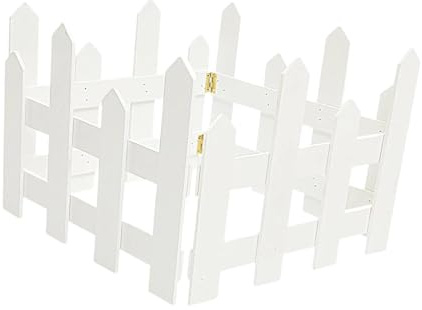 Weihnachtsbaumzäune aus Holz, Lattenzäune für Haustiere, Rasen, Familie, Urlaub, Dekoration, Weiß, 4 Stück