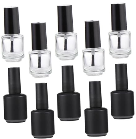 HAMPPLIES Flacons de Vernis à Ongles Vides en Verre Lot de 10 Pièces 15ml Réutilisables et Légers Rangement Voyage