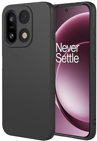 COMAKU Liquid Silicone Case für OnePlus 15 Hülle, Premium Silikon stoßfeste Handyhülle mit [Weichem, Kratzfestem Mikrofaserfutter] für OnePlus 15 - Schwarz