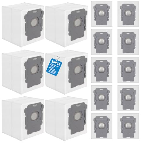 16 Stück iRobot Staubsaugerbeutel für iRobot Roomba i7 i7+ i7Plus, kompatibel mit Clean Base Absaugstation, für iRobot staubsaugerbeutel als roomba ersatzteile, für Roomba i7 ersatzteile Zubehör Set