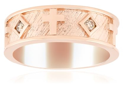 Cavill Roségold Silberring mit 0,06 ct Argyle Diamanten aus Australien, runder Brillantschliff, moderner Ring in 925er Sterling Silber, Größe 16-21, einzigartiges geometrisches Design
