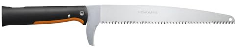 Fiskars OneClick Gartensäge | Müheloses Wechseln mit nur einem Klick, Auch als Handsäge nutzbar, Schwarz/Orange, 1080691