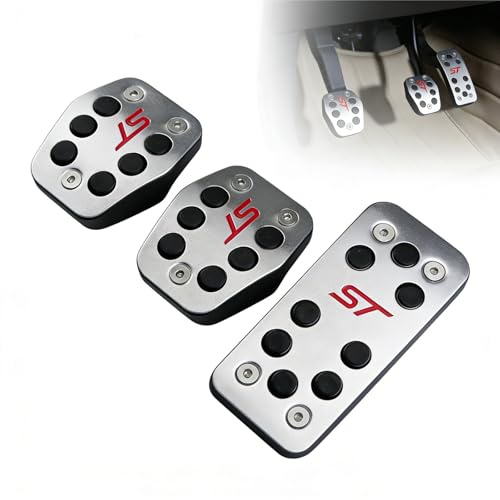 Pizgear Auto Pedalabdeckung Set für Ford Focus 2 3 4 MK2 MK3 MK4 RS ST Kuga Escape Rutschfeste Gummi Pedalabdeckung