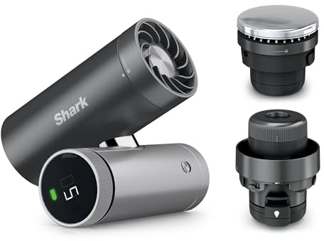 Shark ChillPill 3-in-1-Hochgeschwindigkeits-Handventilator, FA022EU | Sprühnebel- und InstaChill-System, mit 3 Kühlaufsätzen, reisefreundliches Design, Karbonschwarz