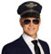 BOLAND 01209 - Mütze Flight Captain Pilotenmütze für Erwachsene, Gr. 57/59 dunkelblau