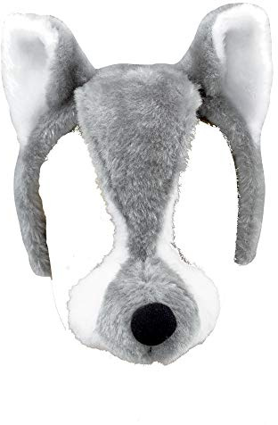 Bristol Novelty-EM253 Serre-tête Masque de Loup avec Effet sonore, EM253, Multicolore, Taille Unique Halloween