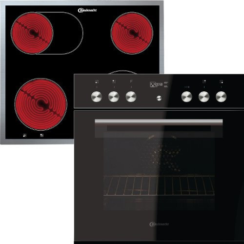 Bauknecht heko 48pc33s Il encastrable de combinaison/A/Plaque de cuisson : verre céramique/Cuisinière couleur : noir en acier inoxydable/verre diaphragme/Multi 8