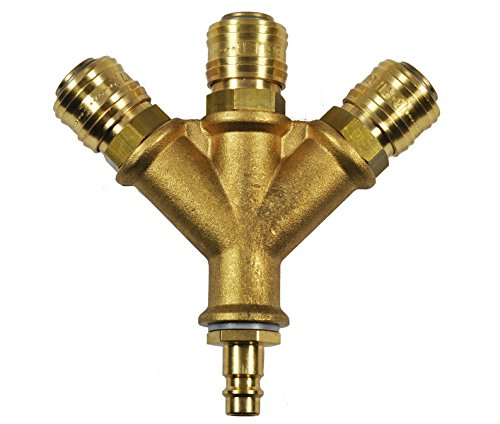 Druckluft Verteiler Luftverteiler Luftweiche 3-fach mit Kupplungen 1/2