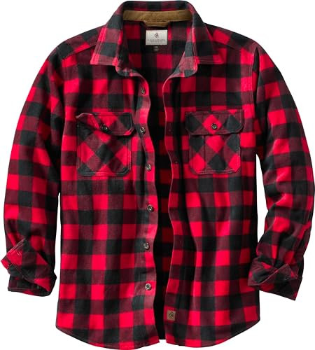 Legendary Whitetails Herren Standard Navigator Fleece-Hemd mit Knopfleiste, Shotgun Shell Red Plaid, Größe XXL