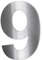 Metzler Edelstahl Hausnummer - V2A Edelstahl grob geschliffen - Schrift Arial - Höhe 20 cm - Ziffer 9