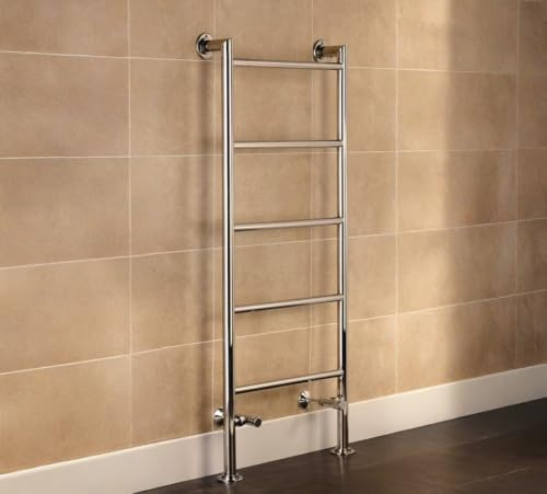 Manissa Leeds Floor Standing Heated Towel Rail 500mm x 1200mm | Stainless Steel, 529BTU, Mirror Polished Finish, Rust-Resistant