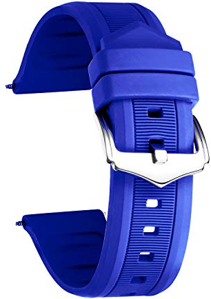 BINLUN Silikon Kautschuk Uhrenarmbänder 12mm-28mm Sportlich und Atmungsaktiv Ersatzarmband Flexibel Bequem für Herren & Damen(blau,20 mm)