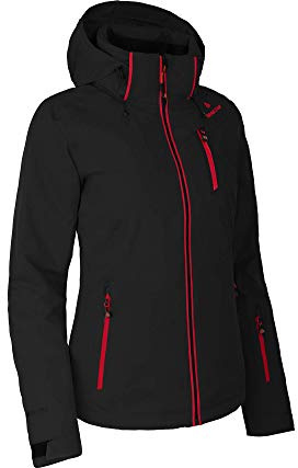 Bergson Nice | Damen Skijacke, wattiert, 20000 mm Wassersäule, Black/Chinese red [9014], 42 - Damen