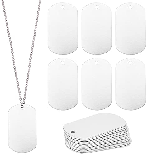 BENECREAT 30 Pack Stanzen Rohlinge Aluminium Blank Anhanger fur Armband Ohrring Anhanger Charms Erkennungsmarken 5.1x2.9cm, Rechteck Form, 1mm dick