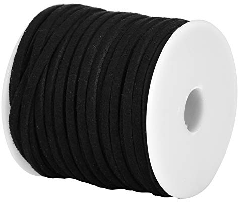 DonDon Veloursband 3 mm DIY 30 Meter Velours Rolle - Schwarz