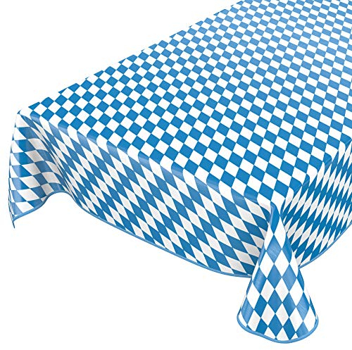 ANRO Wachstuch Tischdecke Wachstuchtischdecke Wachstischdecke Bayern Bayerische Raute Oktoberfest 100x140cm eingefasst